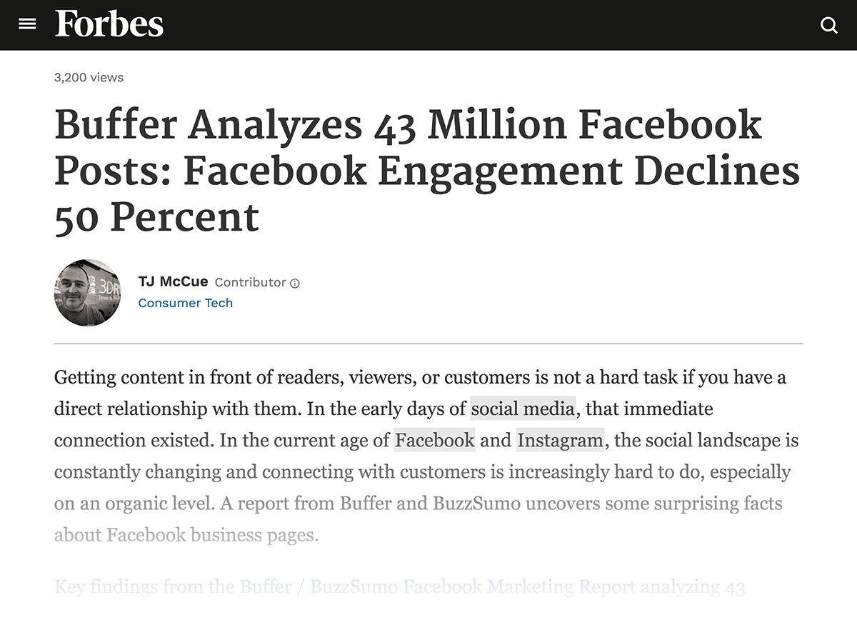 Forbes Facebook article