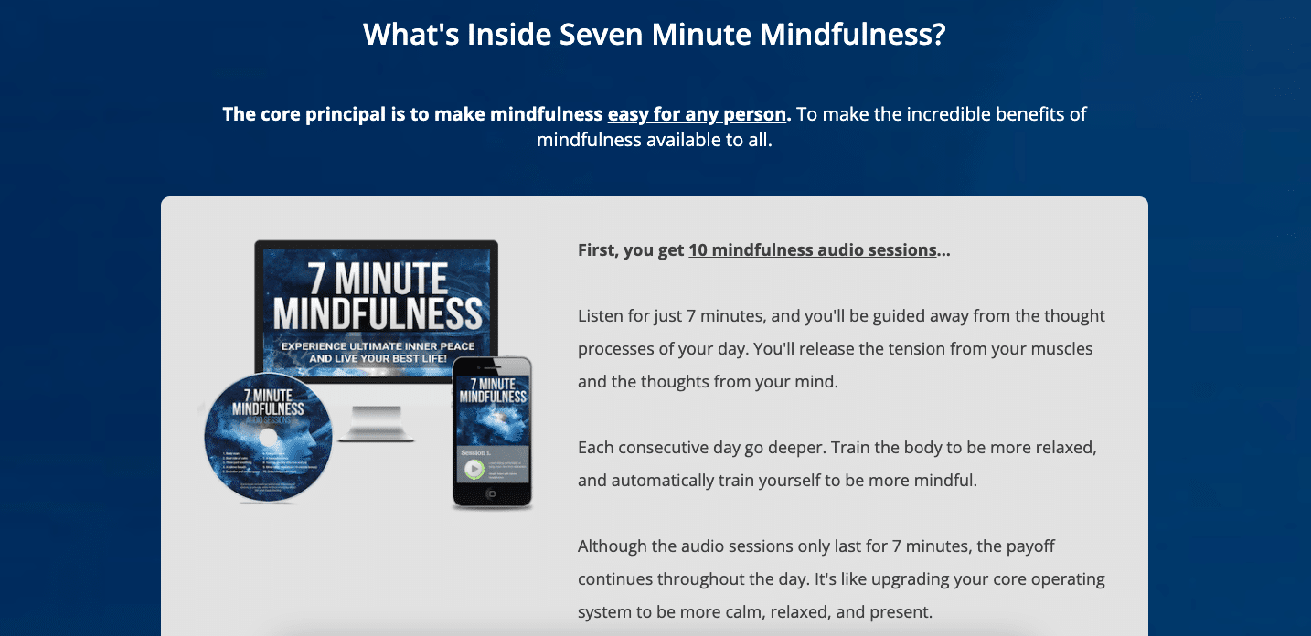 seven minute mindfulness meditation affliate program