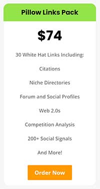 Pricing for our "Pillow Links" packs of white hat backlinks.