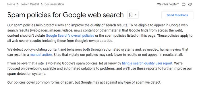 Google's spam guidelines for black hat links.