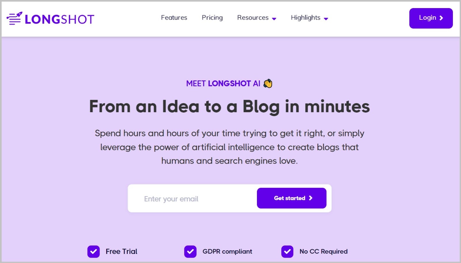 LongShot tool - generates AI content in minutes