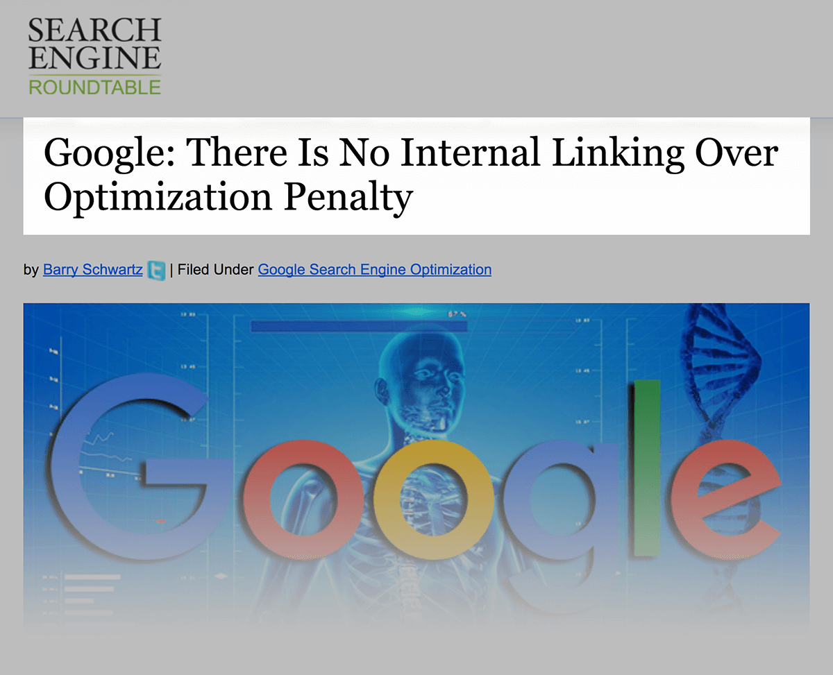 No internal linking penalty