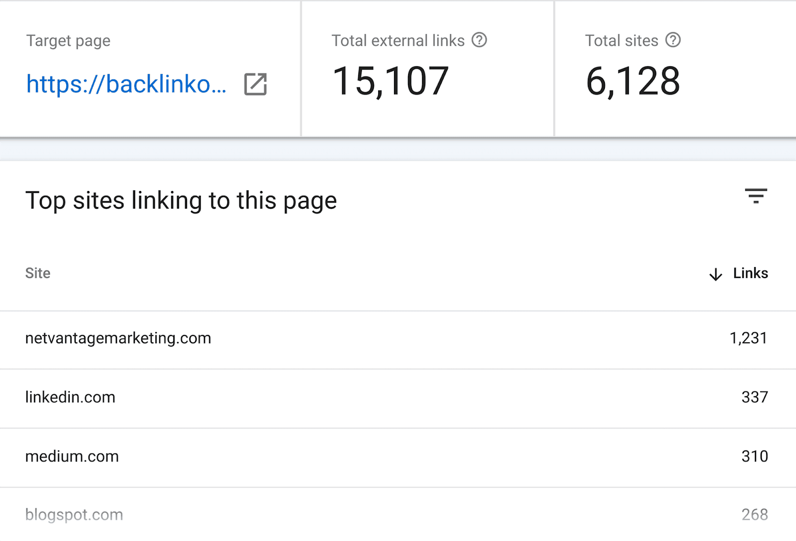 Domains linking to Backlinko homepage
