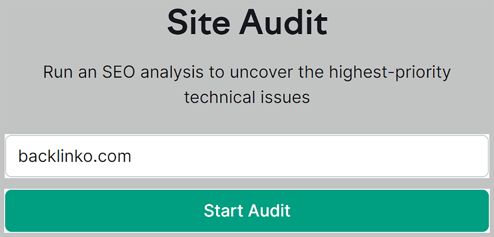 Start audit on Site Audit tool