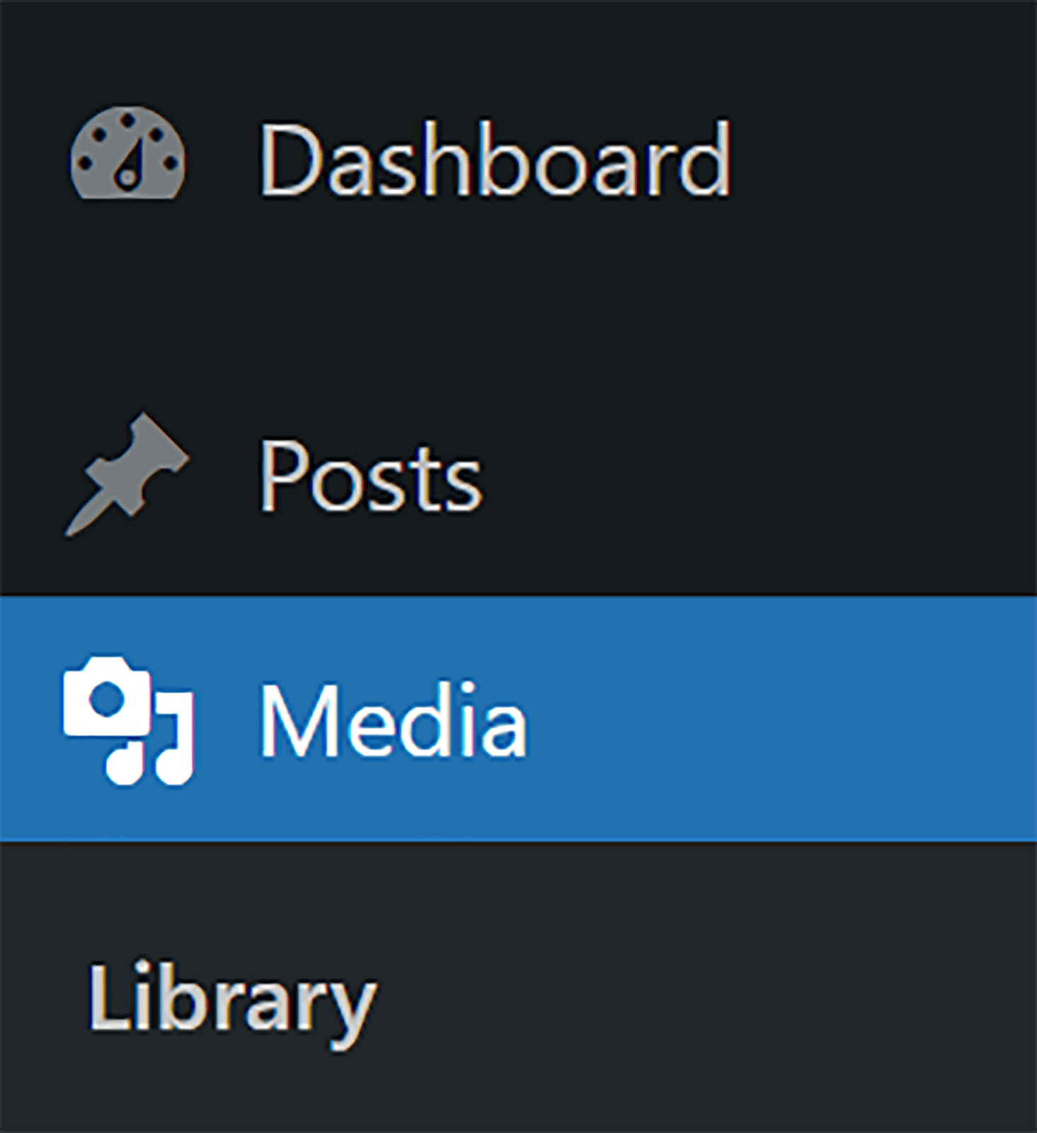 Select media tab from your WordPress dashboard