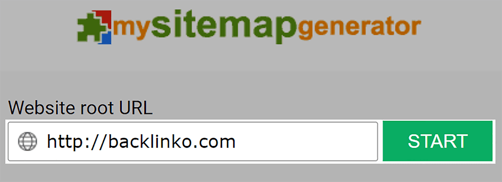 Type your domain and click start