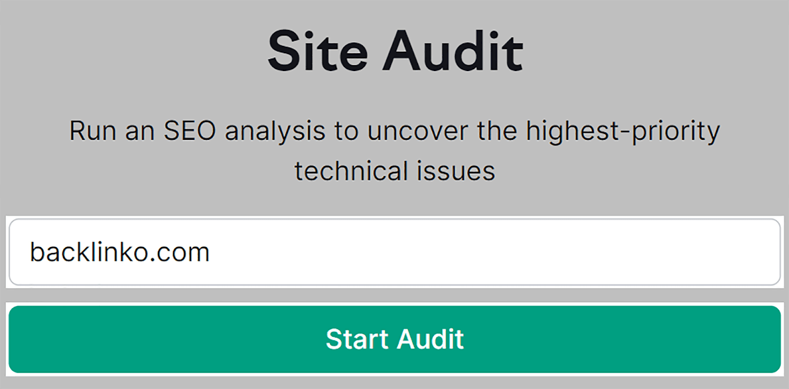 Enter domain and start audit