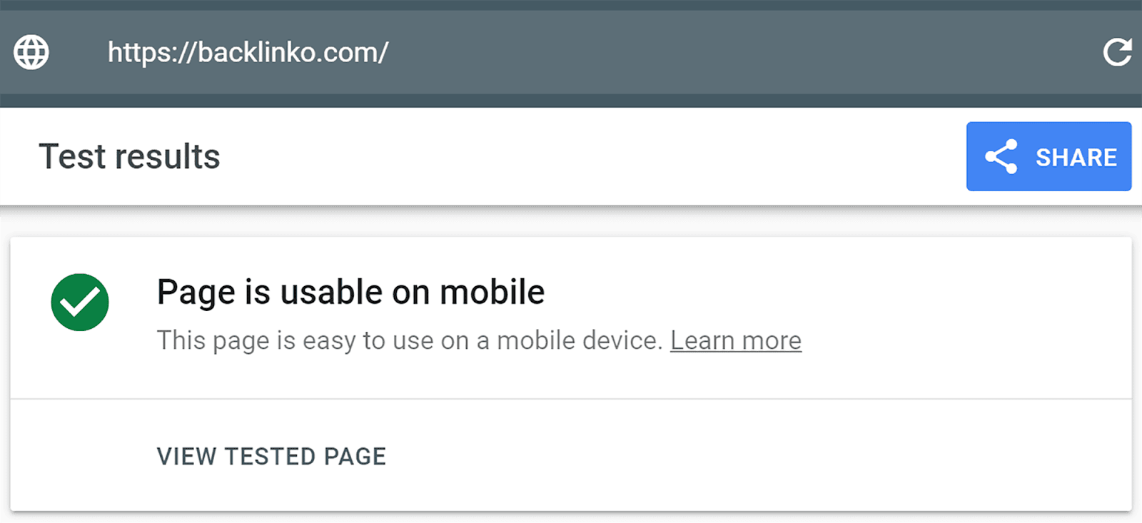 Page usable on mobile