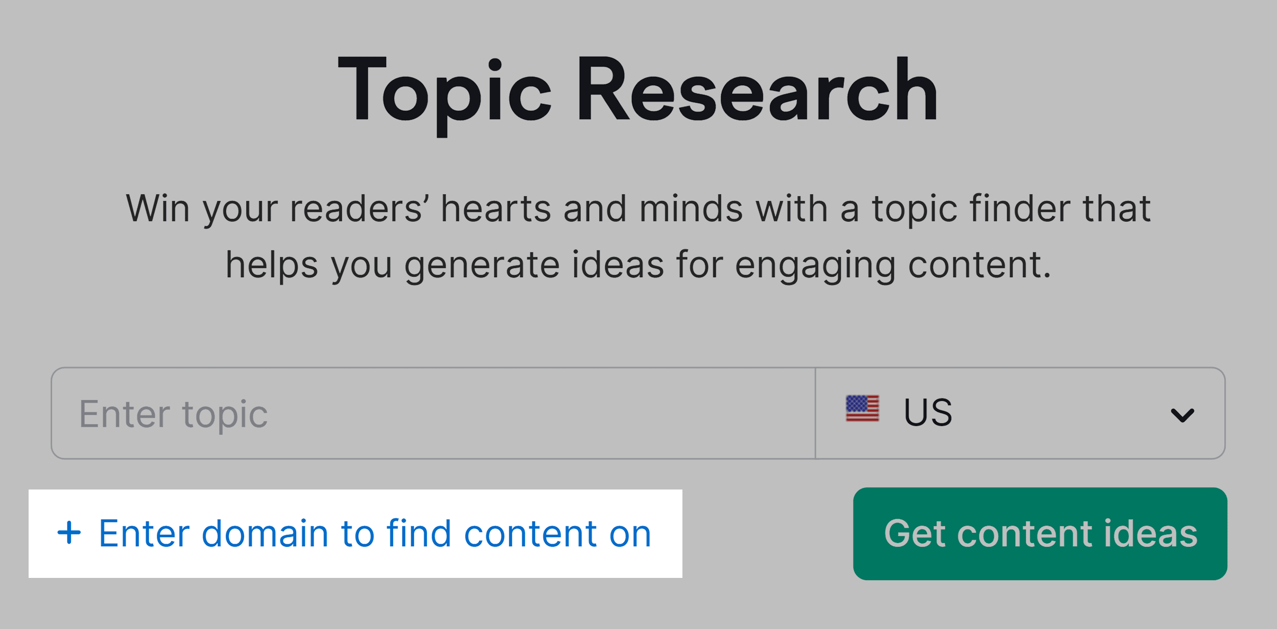 Topic Research – Enter domain