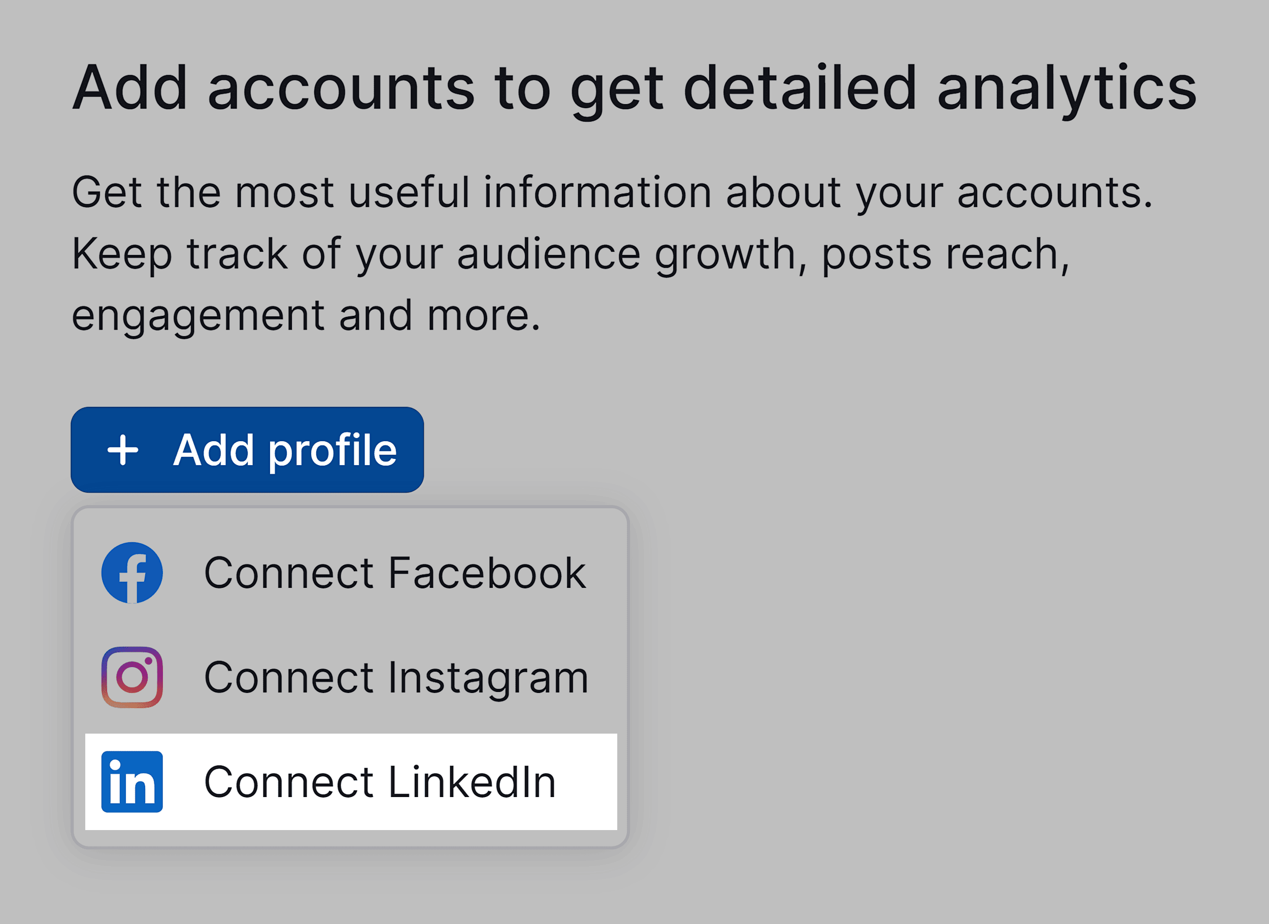 Social Analytics – Connect LinkedIn