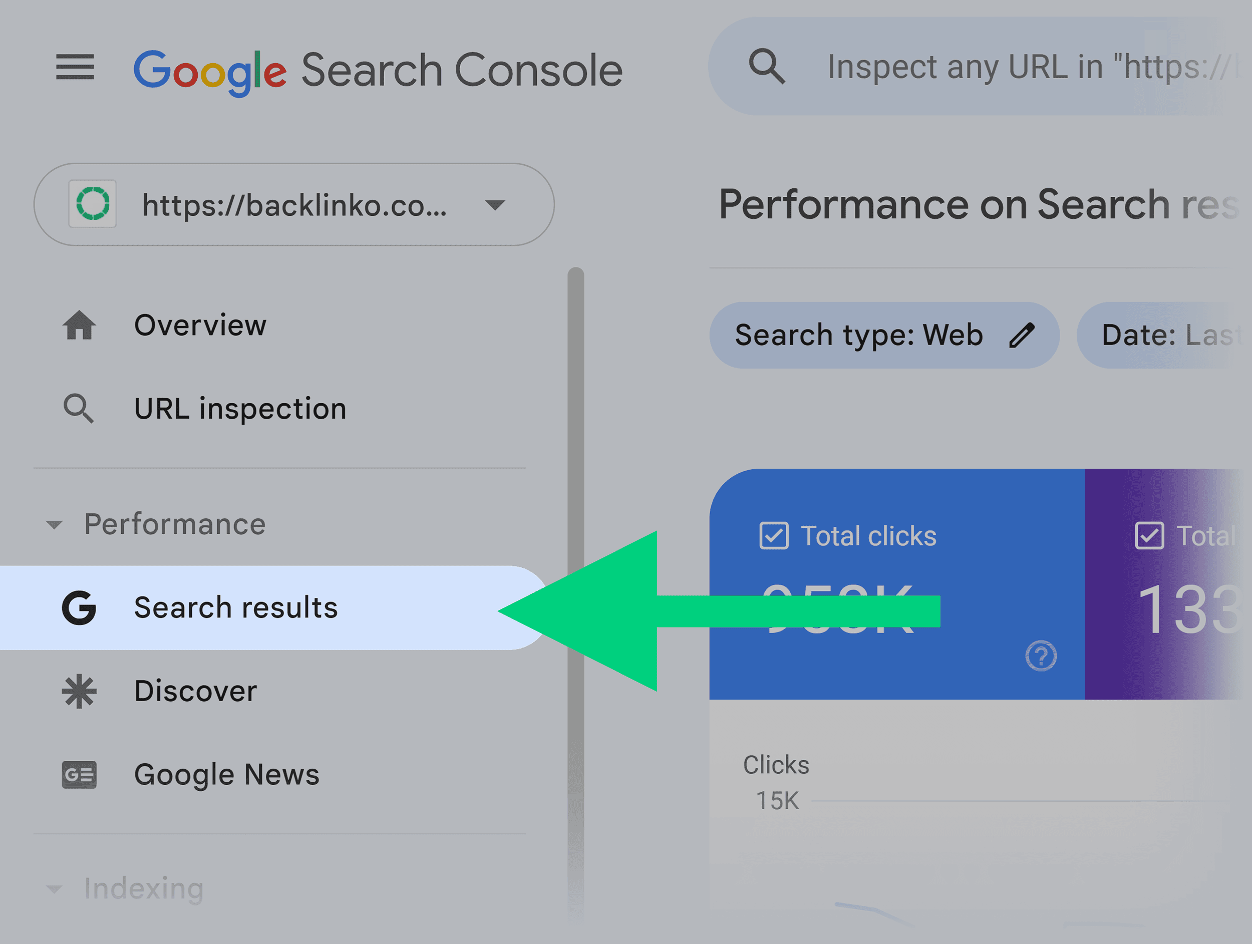 Google Search Console – Performance – Search Results