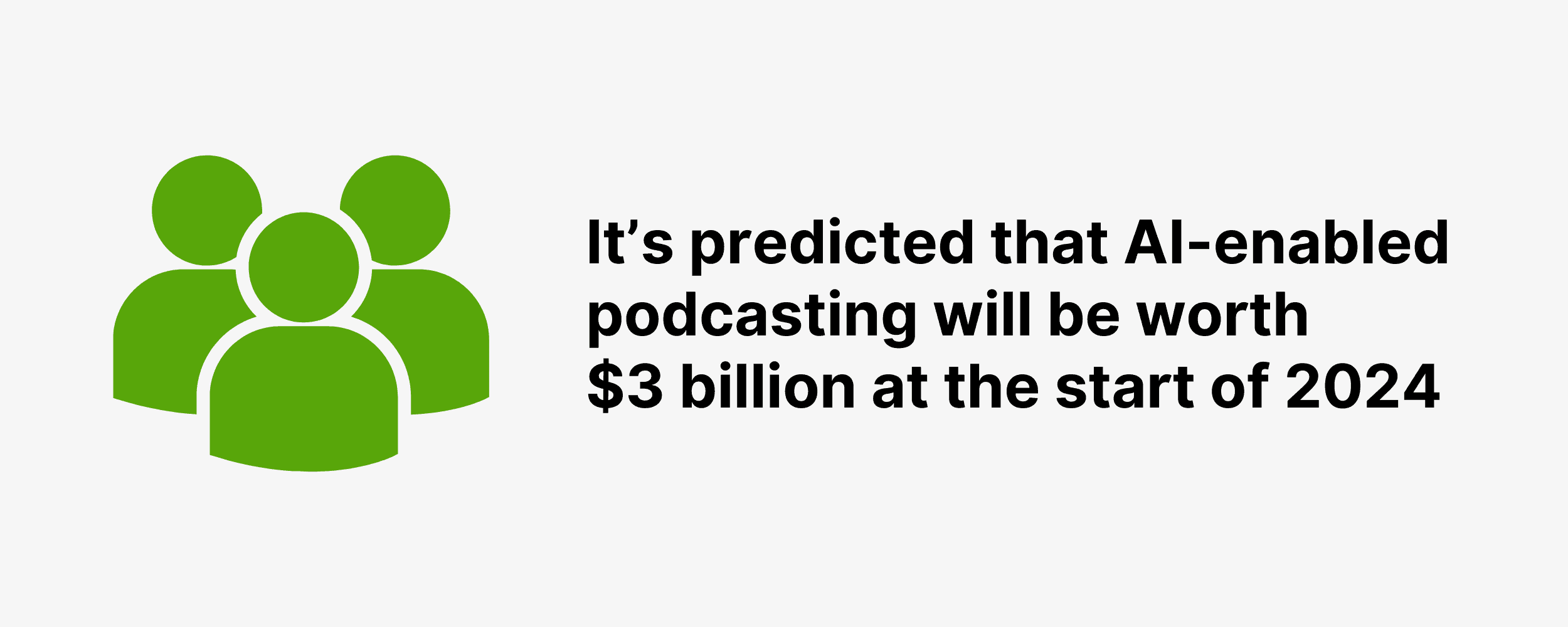 It’s predicted that AI-enabled podcasting will be worth $3 billion at the start of 2024