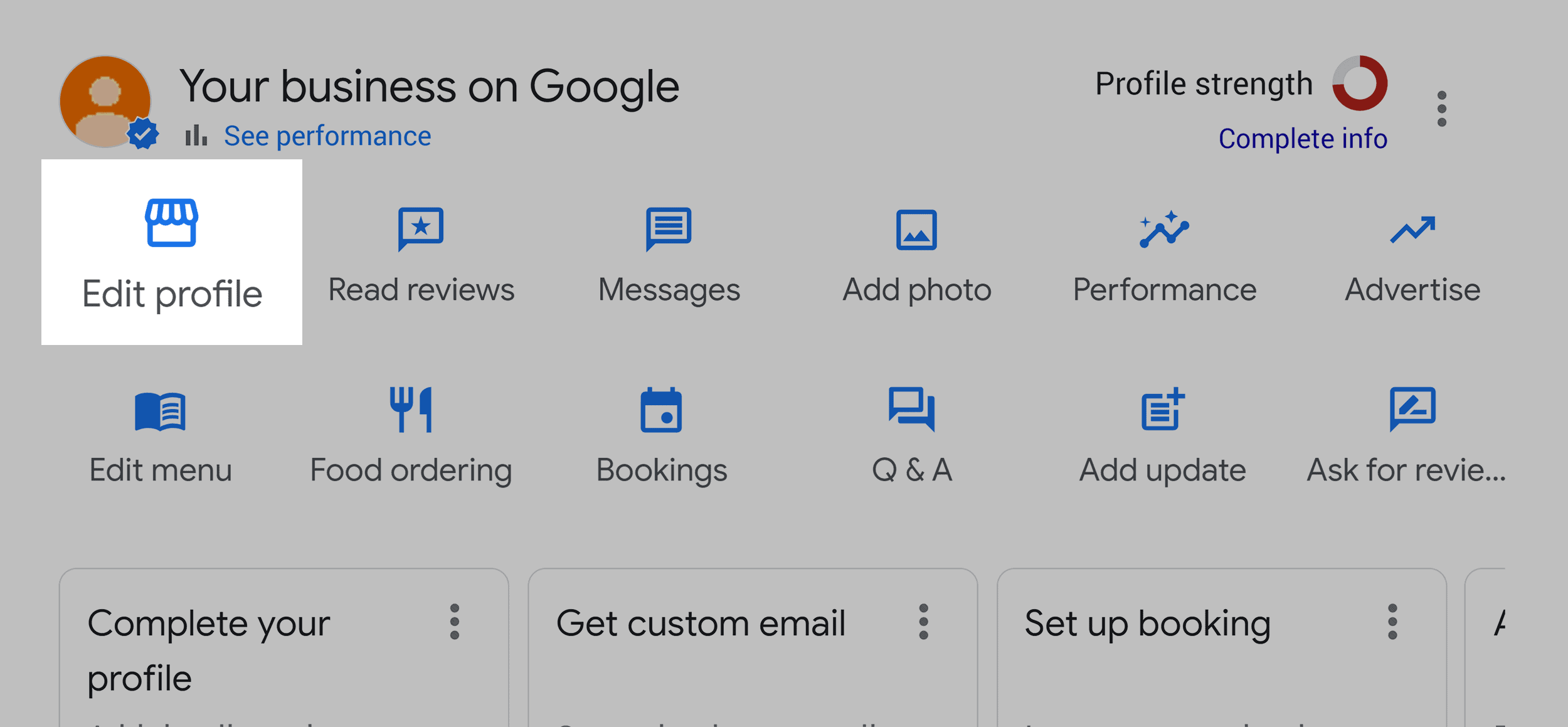Google Business – Edit profile