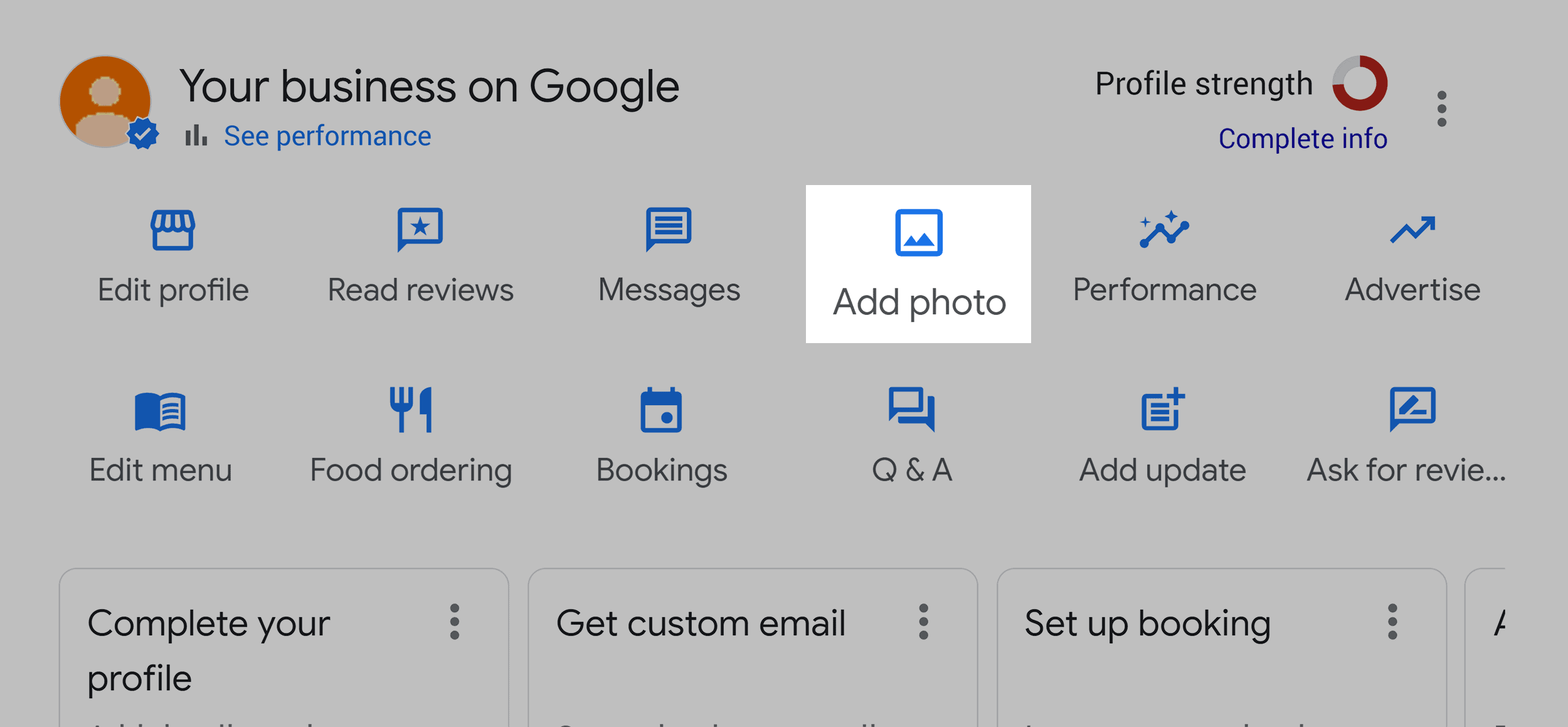 Google Business – Add photo