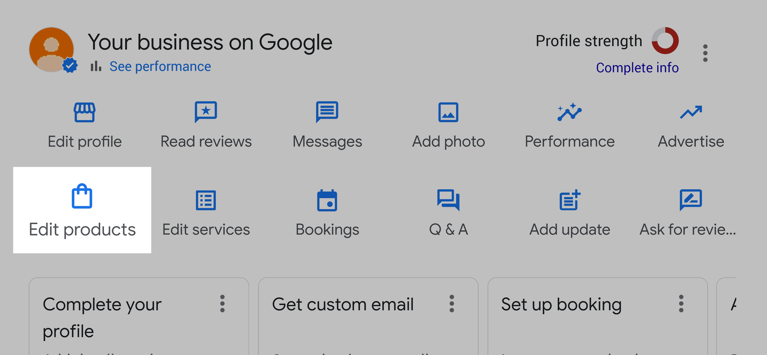Google Business – Edit products