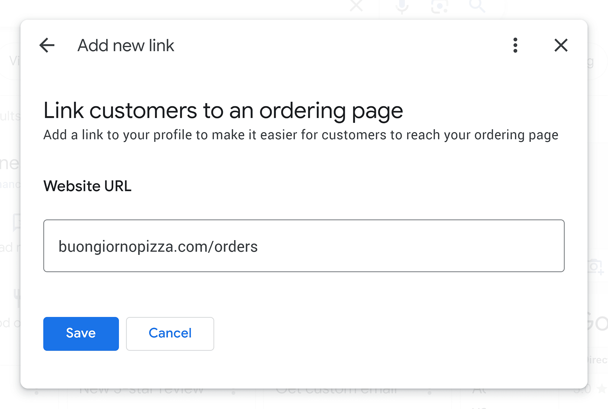 Add link to ordering page