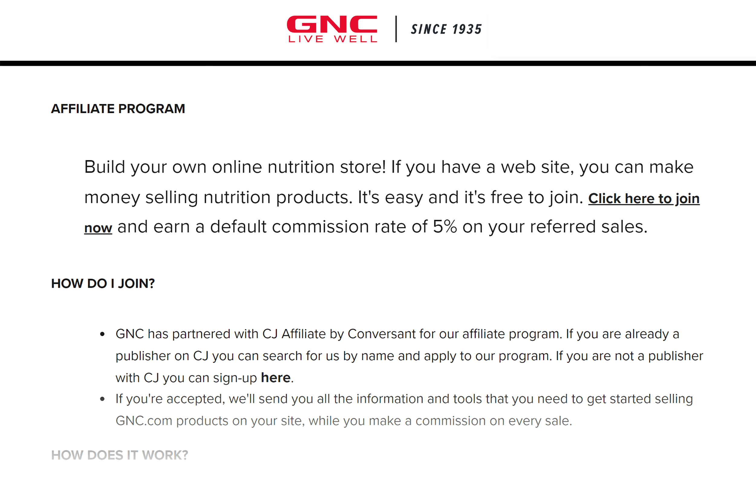 GNC Affiliate Program