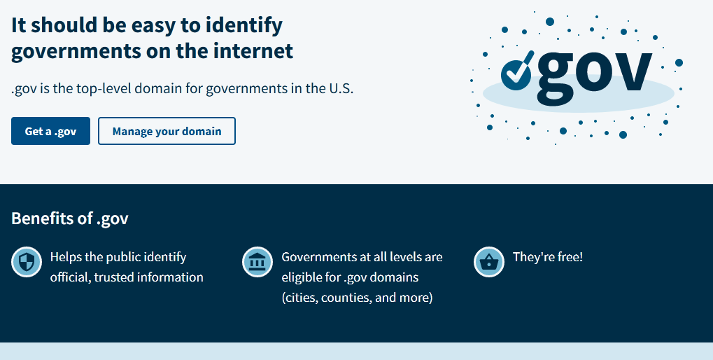 A screenshot of get.gov homepage.