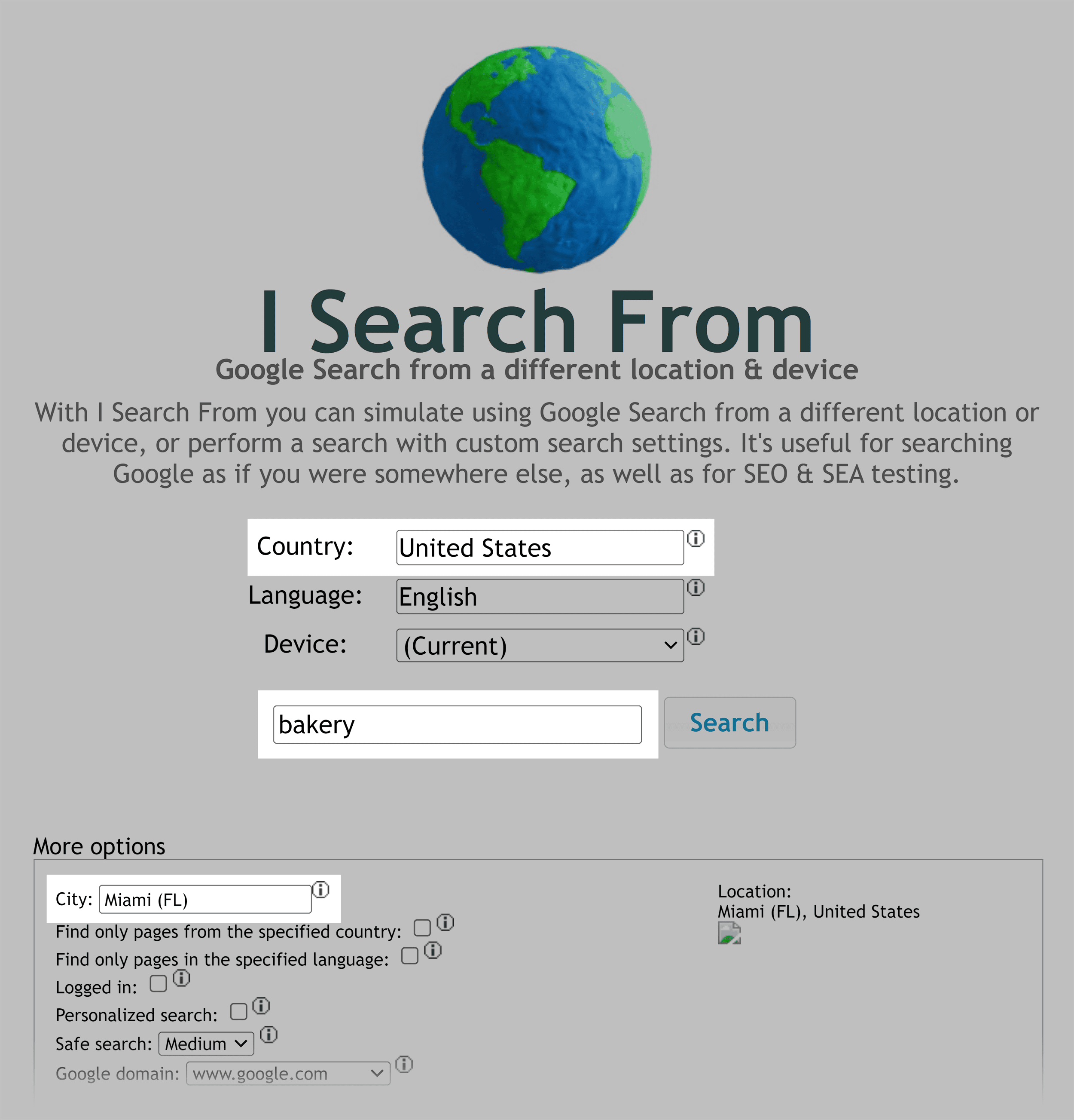 I Search From – Input