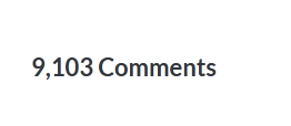 A comment counter on a spammed out page with 9103 comments.